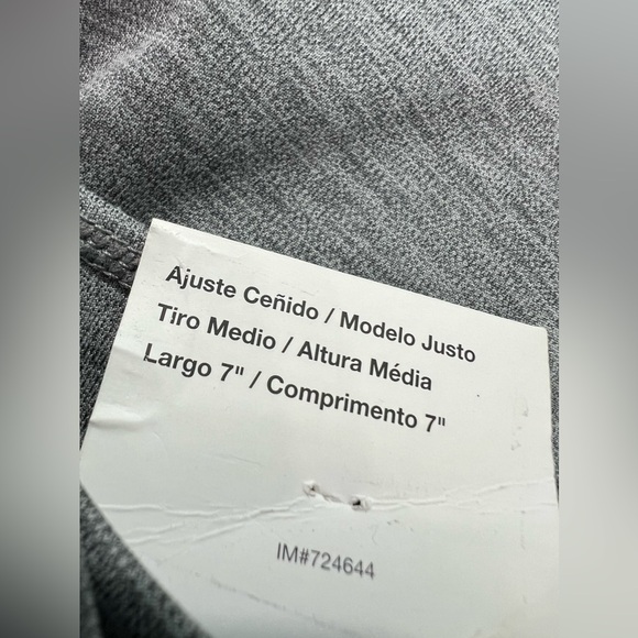 Nike Women's One Logo Mid-Rise Dri-Fit 7" Bike Shorts Iron Grey/Heather Size:XS - Picture 8 of 11